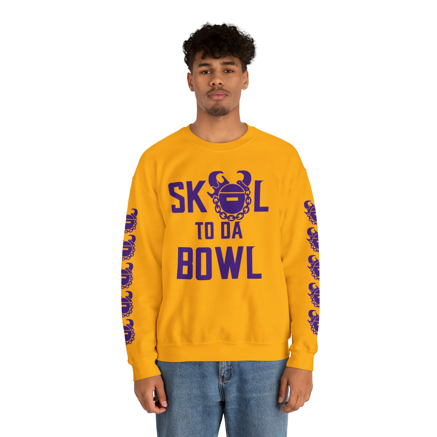 Unisex Heavy Blend™ Crewneck - to da BOWL + Game Day Helmet (Sleeves)