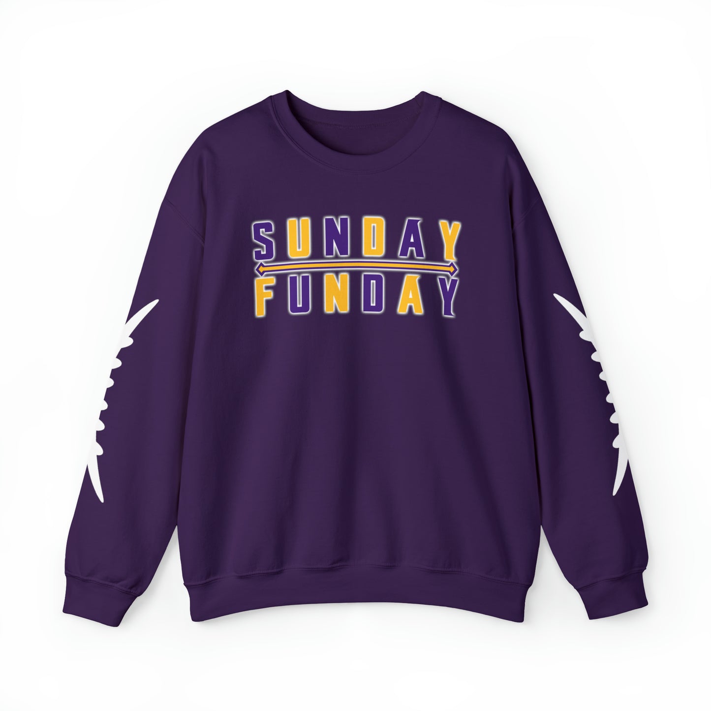 Unisex Heavy Blend™ Crewneck - Sunday FUNday + Laces (Sleeves)