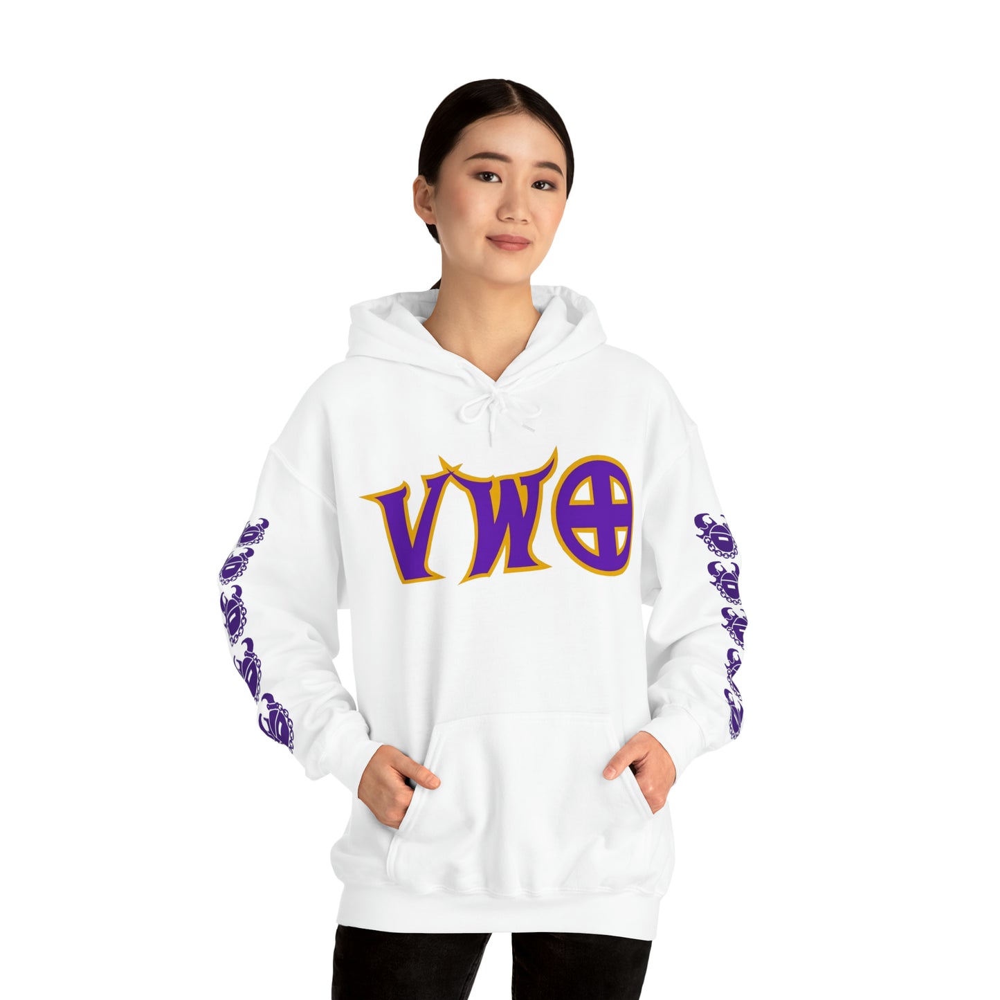 Unisex Heavy Blend™ Hooded Sweatshirt - V-W-O + Game Day Helmet (Sleeves)