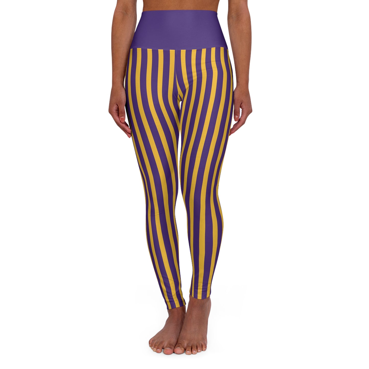 High Waisted Yoga Leggings - Stripes