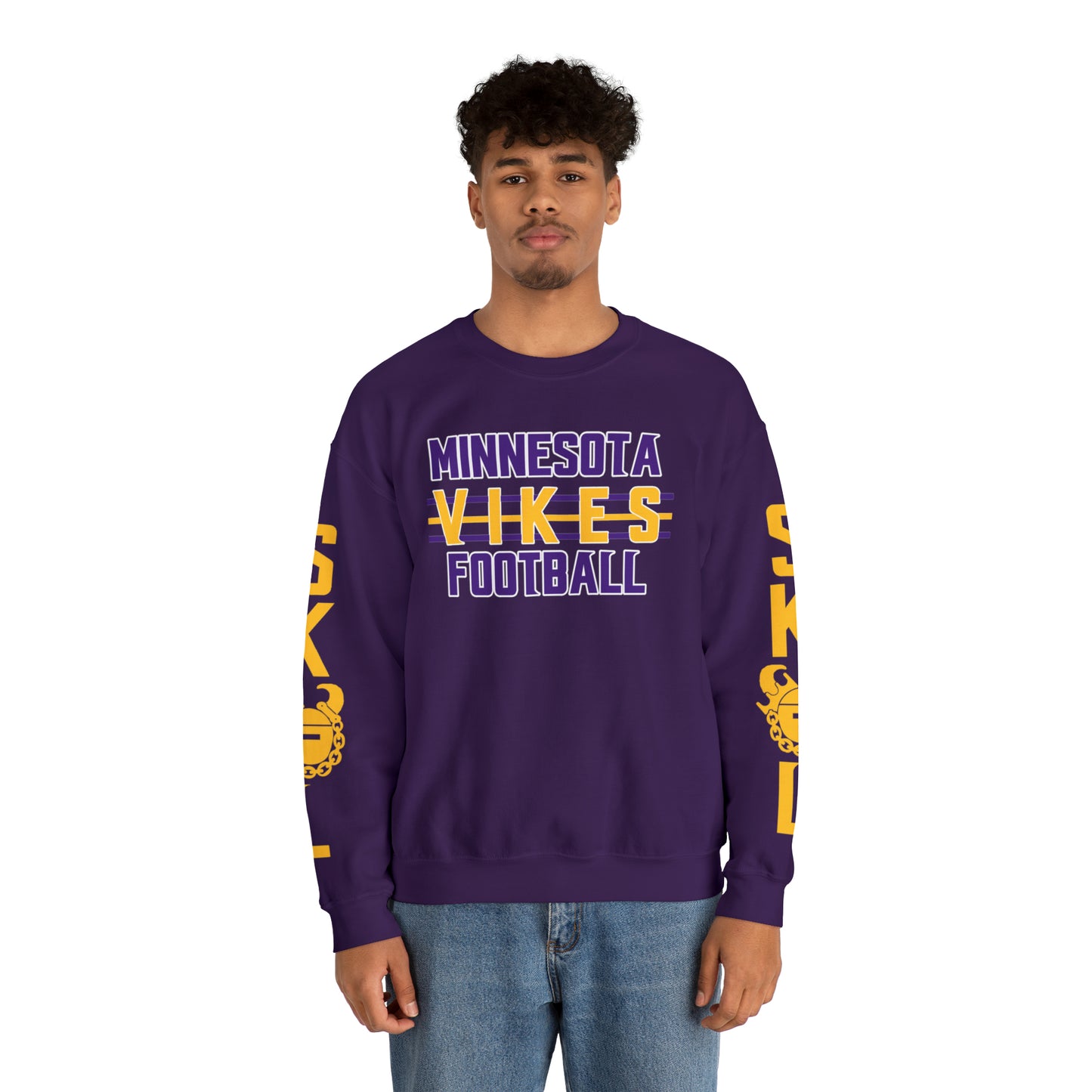 Unisex Heavy Blend™ Crewneck - Vikes Football + The Original (Sleeves)
