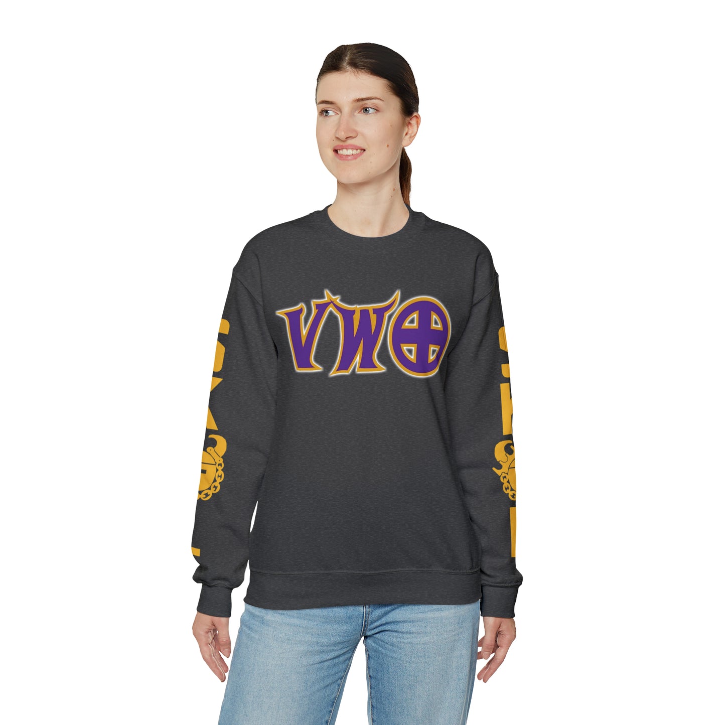 Unisex Heavy Blend™ Crewneck - V-W-O + The Original (Sleeves)