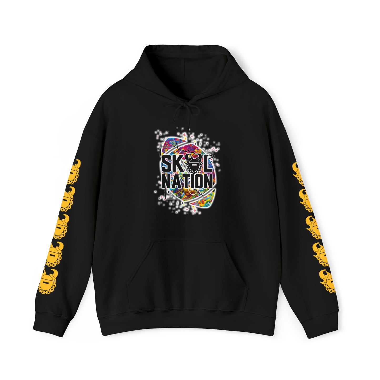Unisex Heavy Blend™ Hooded Sweatshirt - MN Nation (Color Blast) + Game Day Helmet (Sleeves)