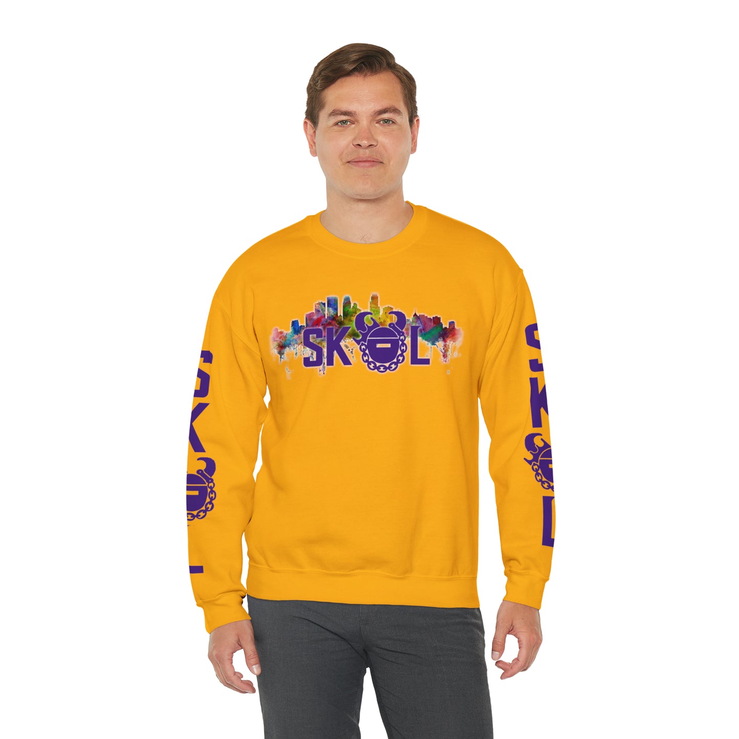 Unisex Heavy Blend™ Crewneck - Skyline + The Original (Sleeves)