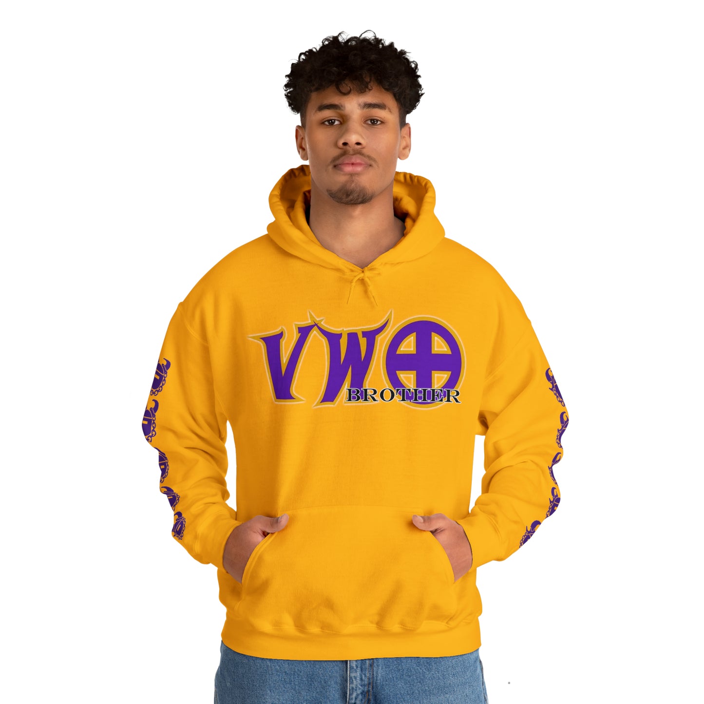 Unisex Heavy Blend™ Hooded Sweatshirt - VWO Brother + Game Day Helmet (Sleeves)