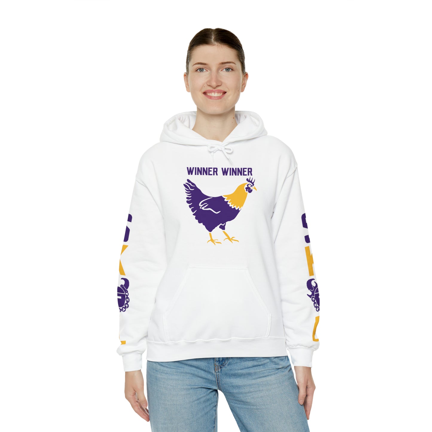 Unisex Heavy Blend™ Hooded Sweatshirt - Winner Winner Chicken Dinner + Original (Sleeves)