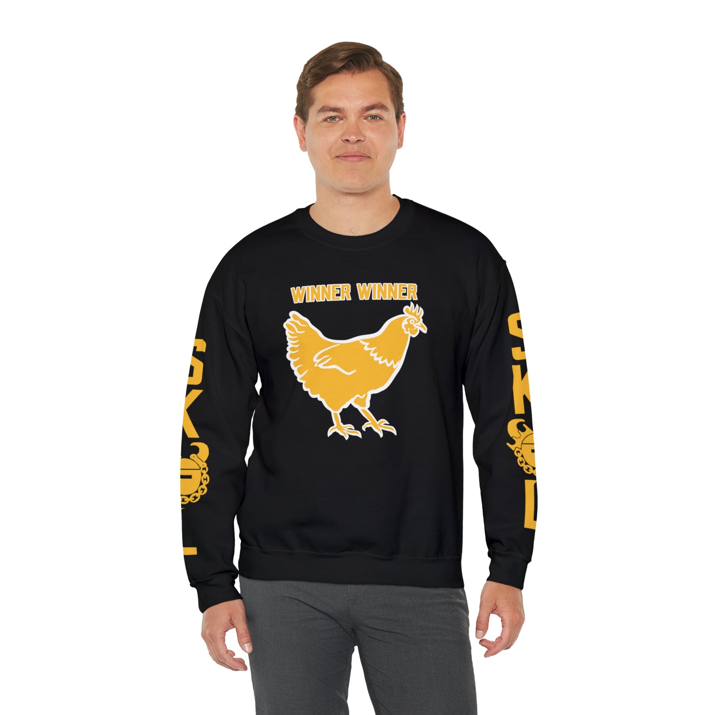 Unisex Heavy Blend™ Crewneck - Winner Winner Chicken Dinner + The Original (Sleeves)
