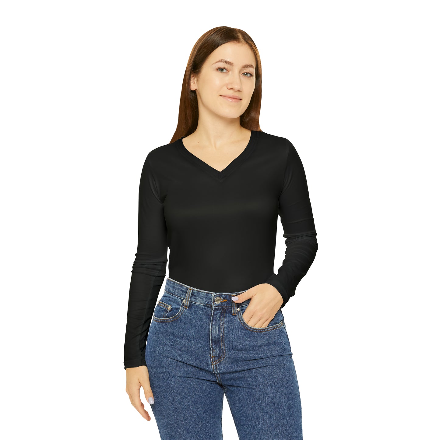 Women's Long Sleeve V-neck Shirt - VWO Sister