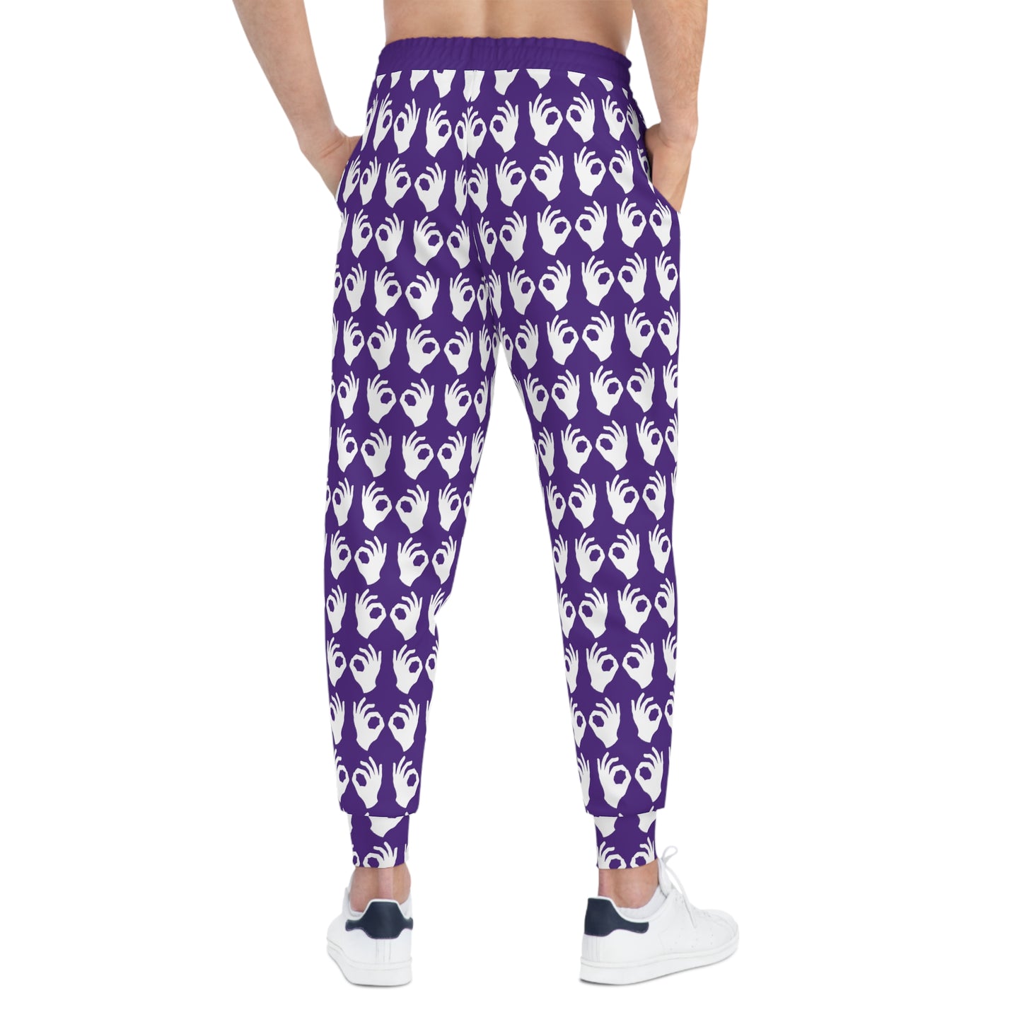 Unisex Athletic Joggers - Purple/White - Griddy