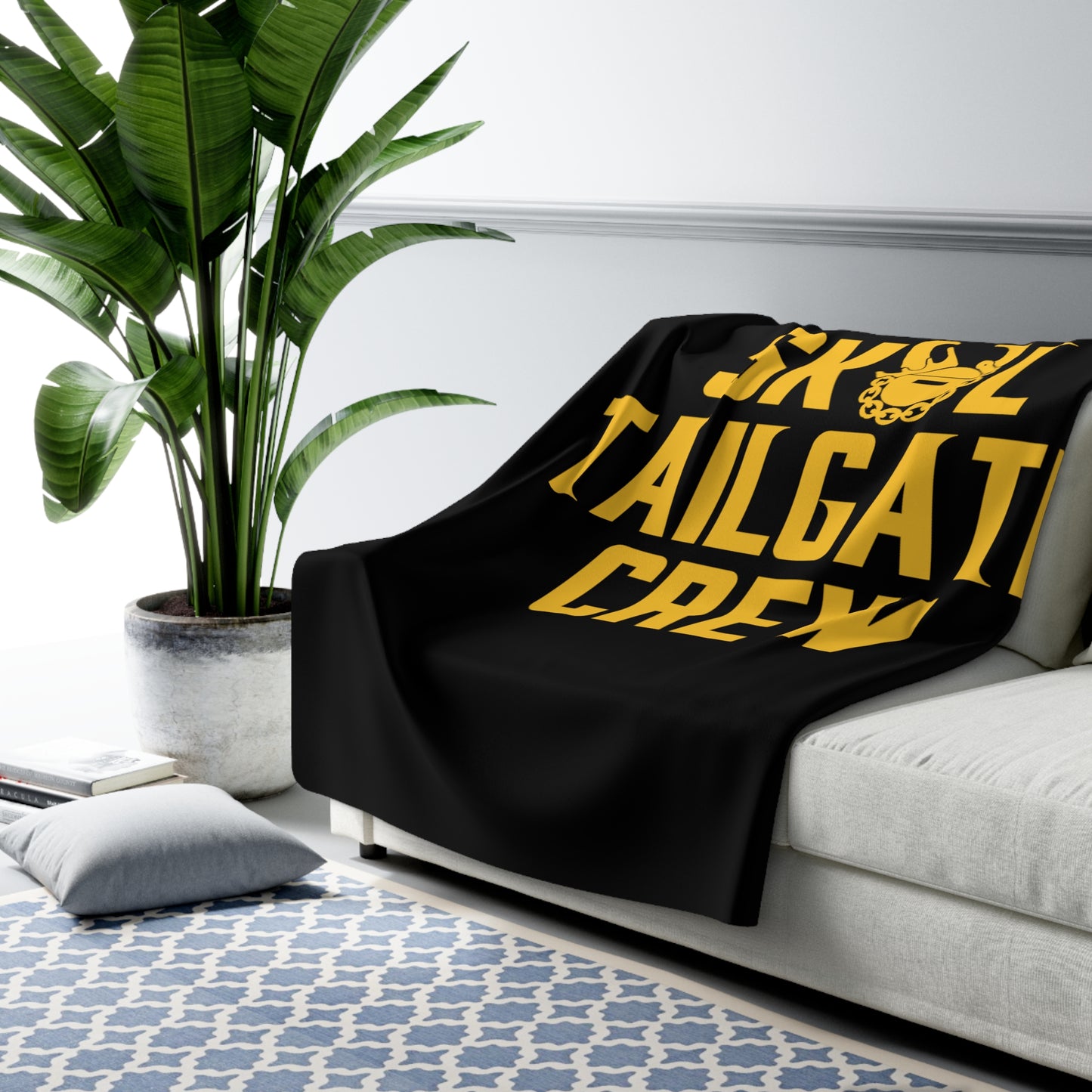 Sherpa Fleece Blanket - Black - Tailgate Crew