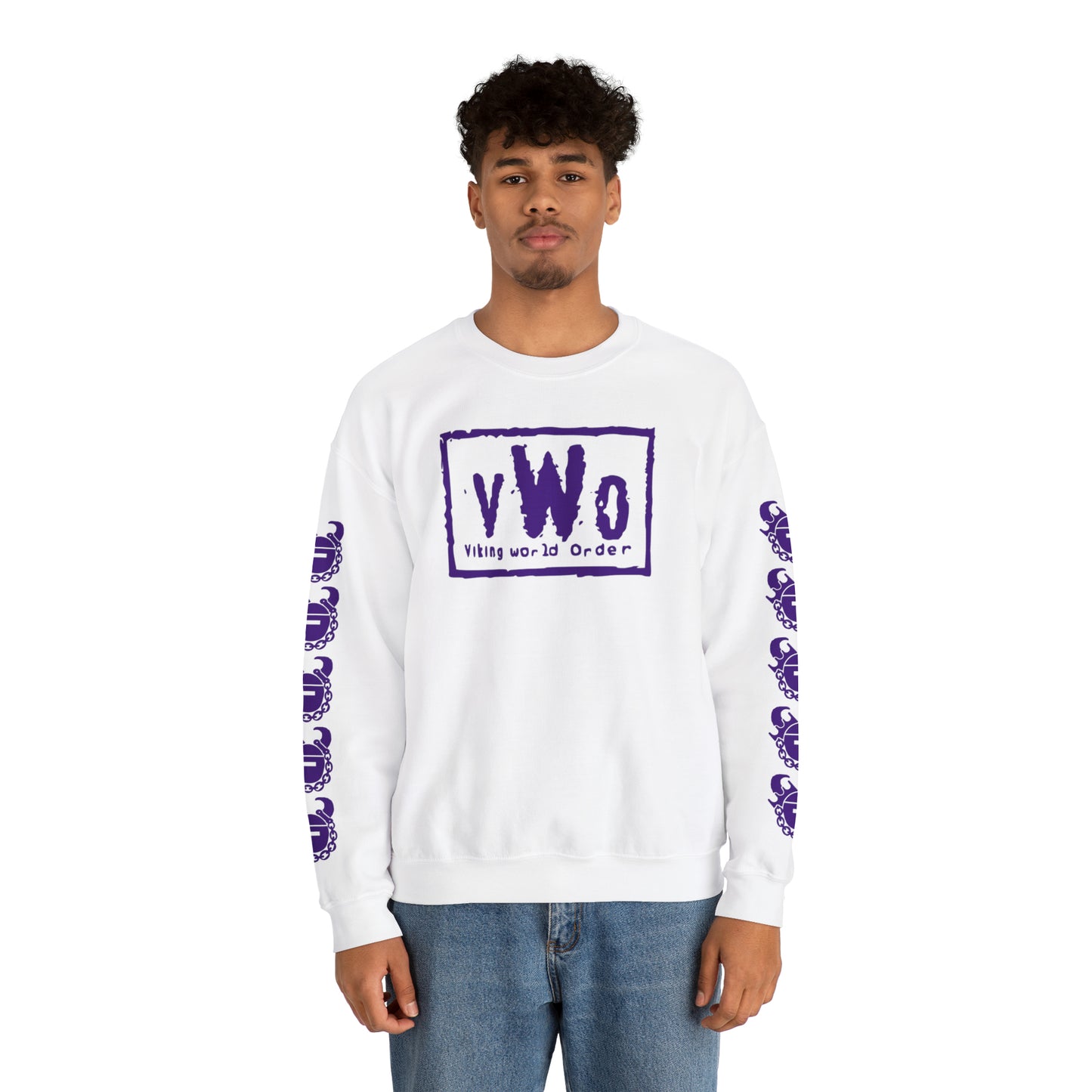 Unisex Heavy Blend™ Crewneck - VWO (Framed) + Game Day Helmet (Sleeves)