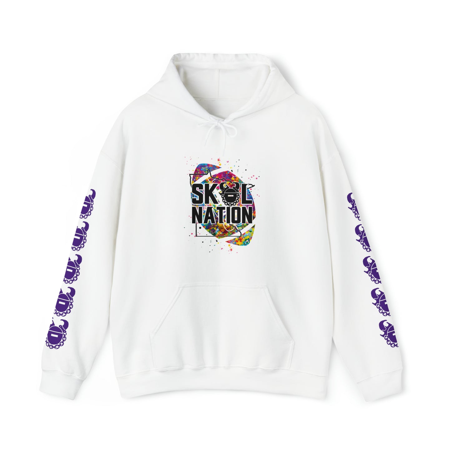 Unisex Heavy Blend™ Hooded Sweatshirt - MN Nation (Color Blast) + Game Day Helmet (Sleeves)