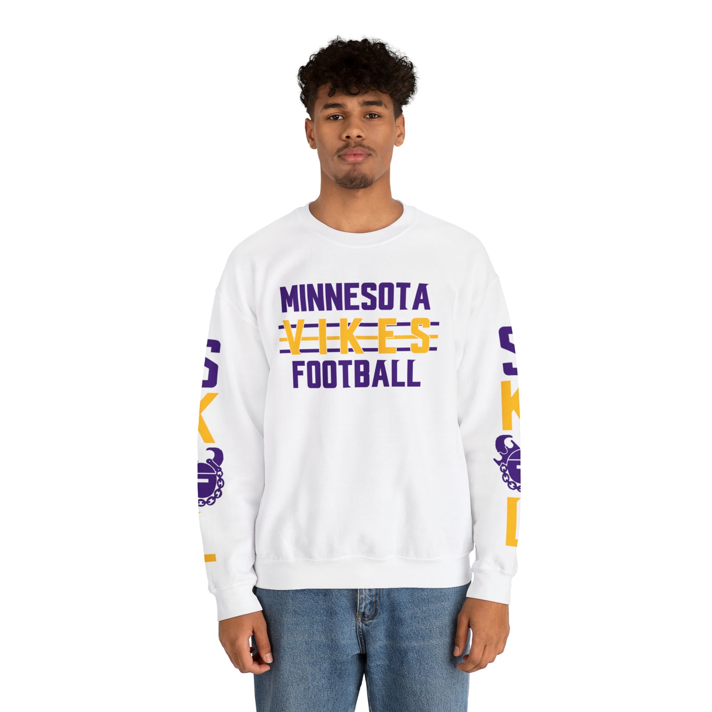 Unisex Heavy Blend™ Crewneck - Vikes Football + The Original (Sleeves)