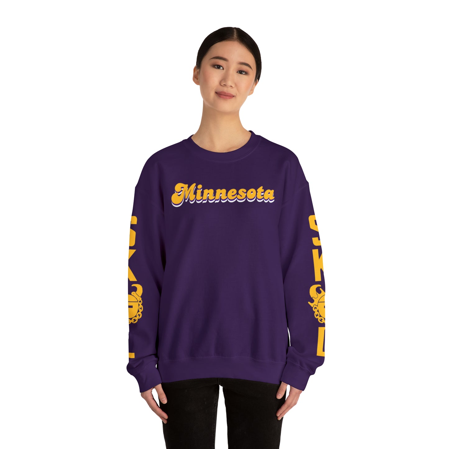 Unisex Heavy Blend™ Crewneck - Minnesota (Retro) + The Original (Sleeves)