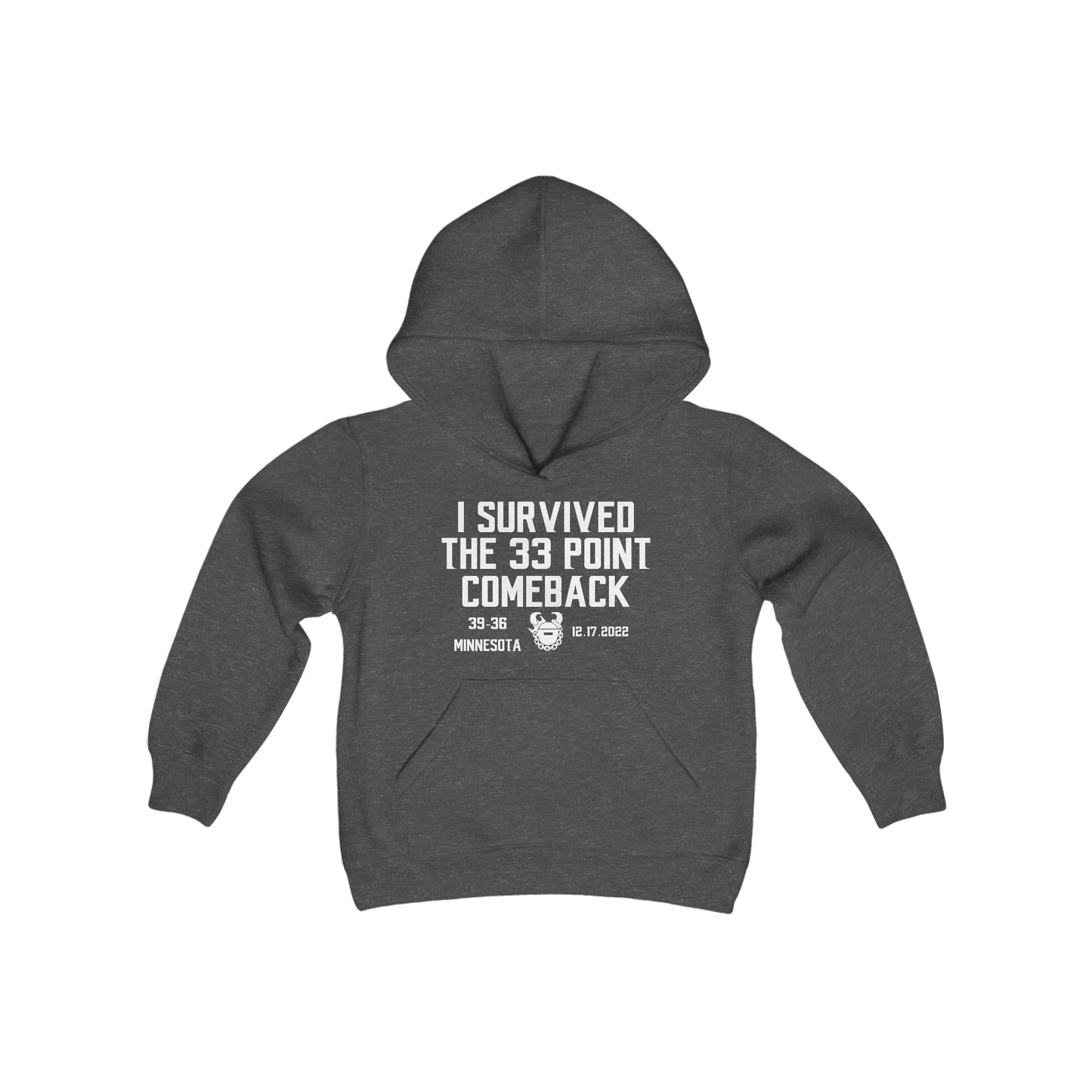 Youth Heavy Blend Hoodie - Survived the 33 Point Comeback