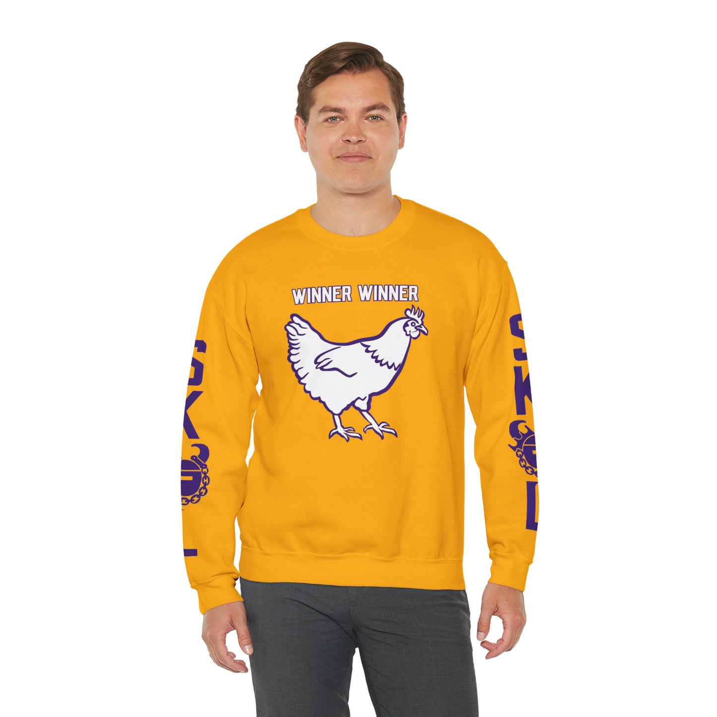 Unisex Heavy Blend™ Crewneck - Winner Winner Chicken Dinner + The Original (Sleeves)