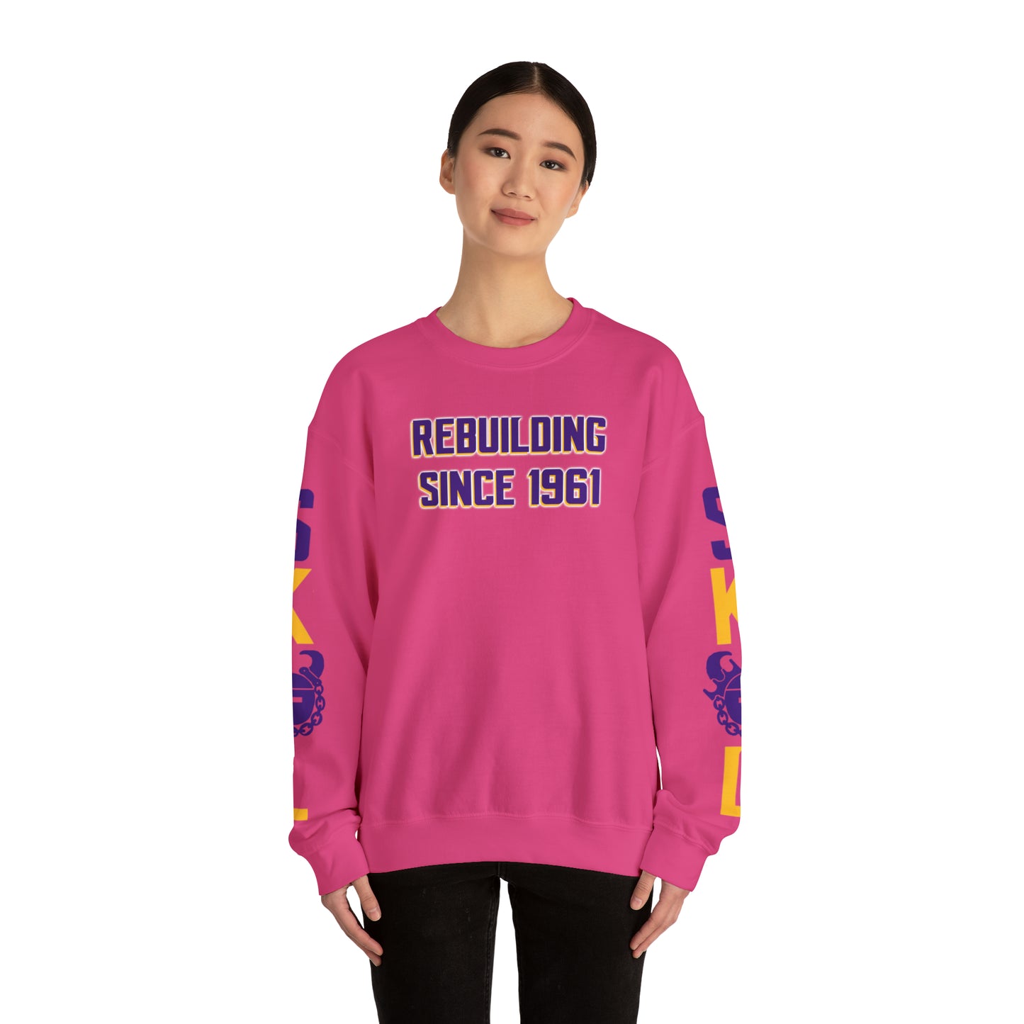 Unisex Heavy Blend™ Crewneck - Rebuilding Since 1961 + The Original (Sleeves)