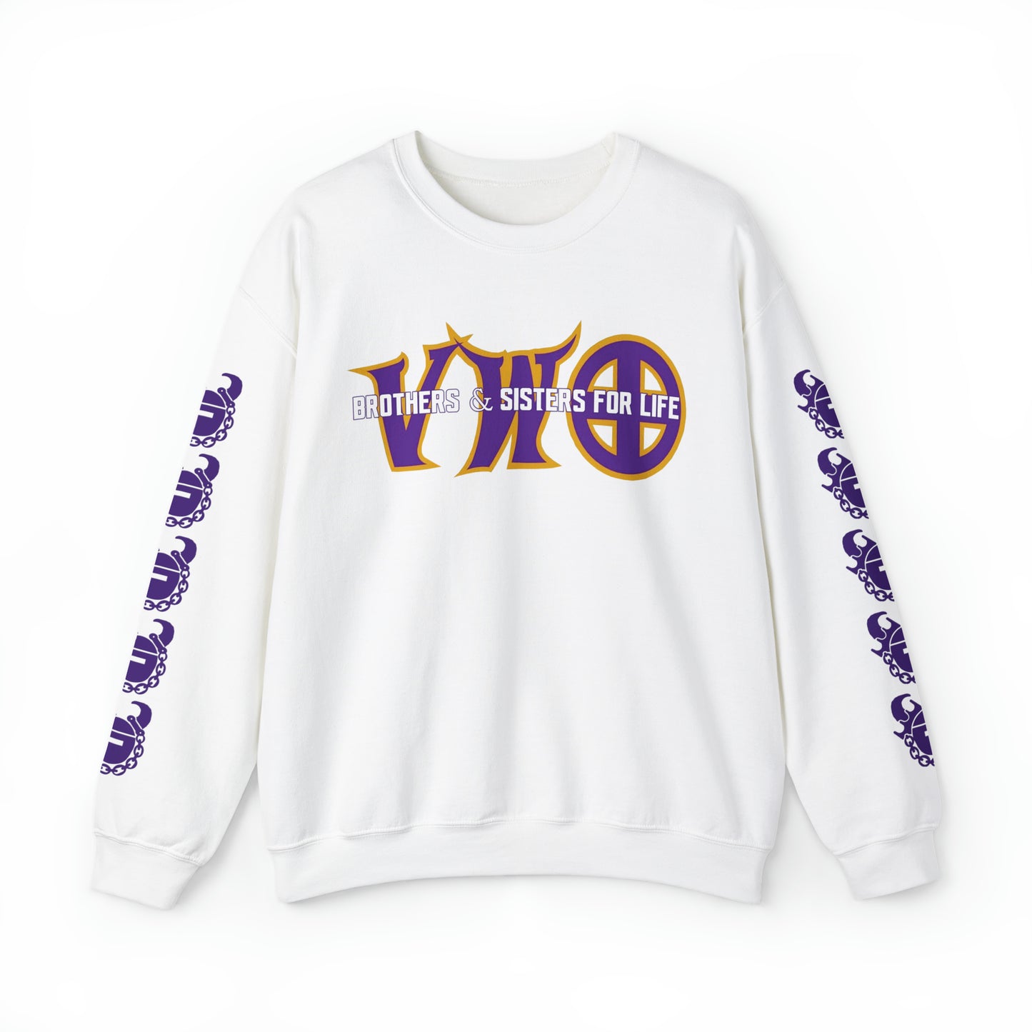 Unisex Heavy Blend™ Crewneck - VWO Brothers & Sisters + Game Day Helmet (Sleeves)