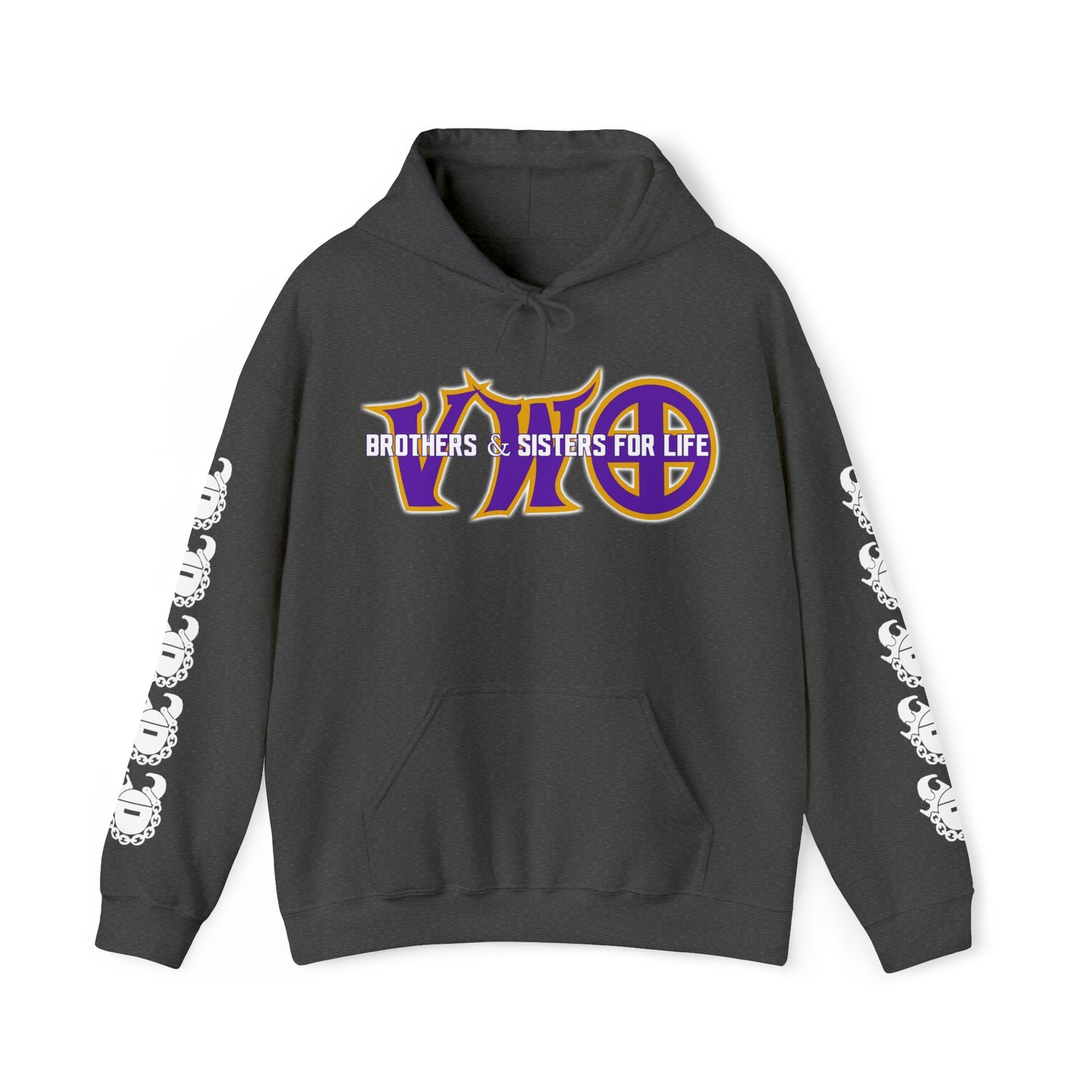 Unisex Heavy Blend™ Hooded Sweatshirt - VWO Brothers & Sisters + Game Day Helmet (Sleeves)