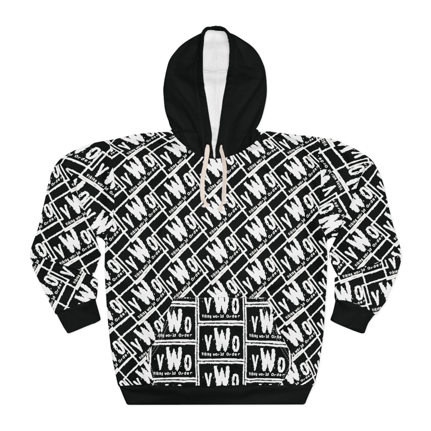 Unisex Pullover Hoodie - Black/White - VWO (Framed)