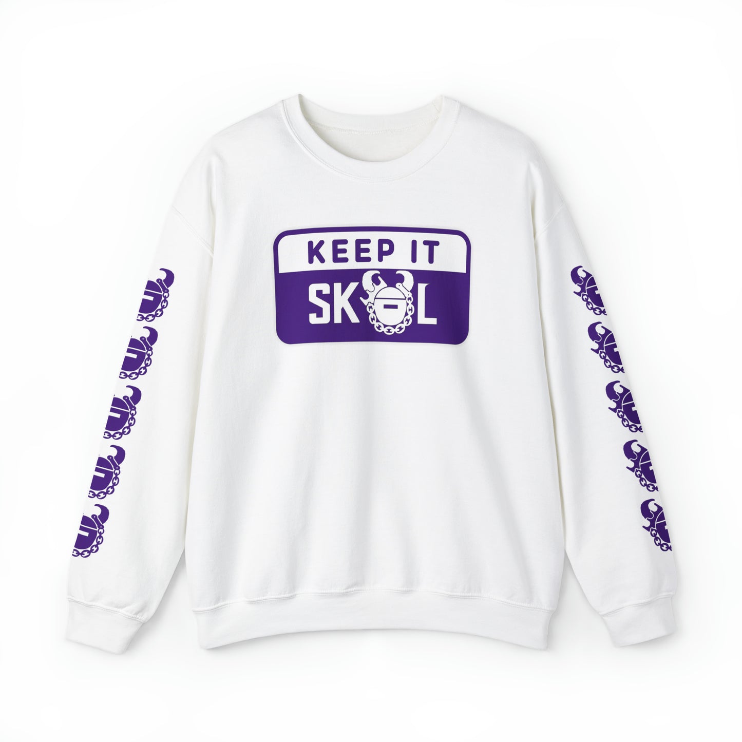 Unisex Heavy Blend™ Crewneck - Keep it Simple (Framed) + Game Day Helmet (Sleeves)