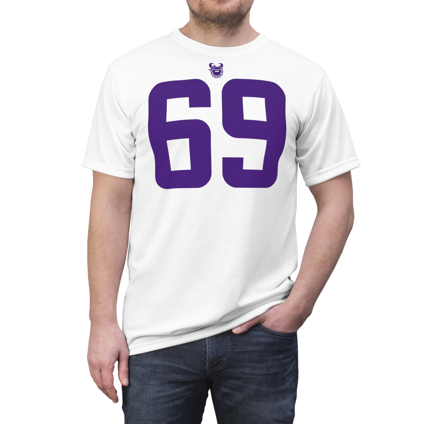 Unisex Cut & Sew Tee - White - Jersey #69