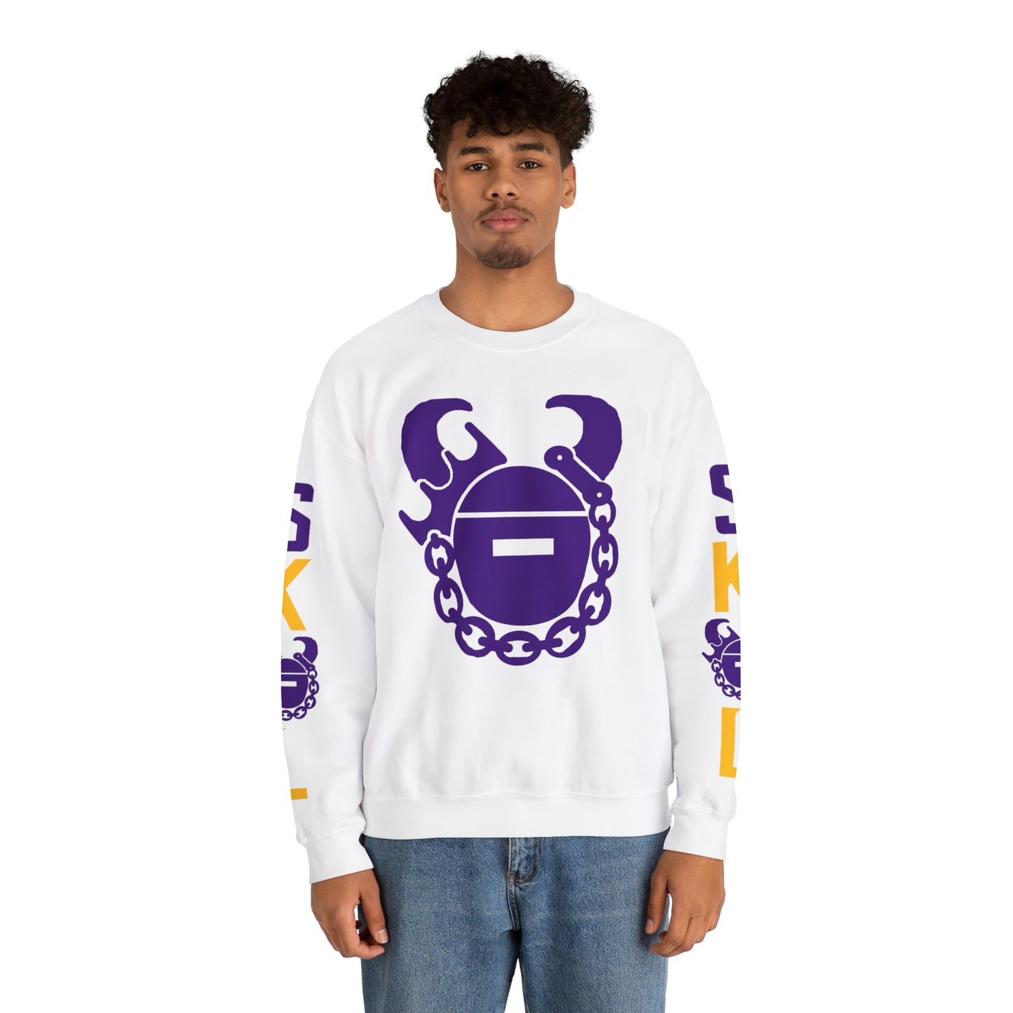 Unisex Heavy Blend™ Crewneck - Game Day Helmet + The Original (Sleeves)