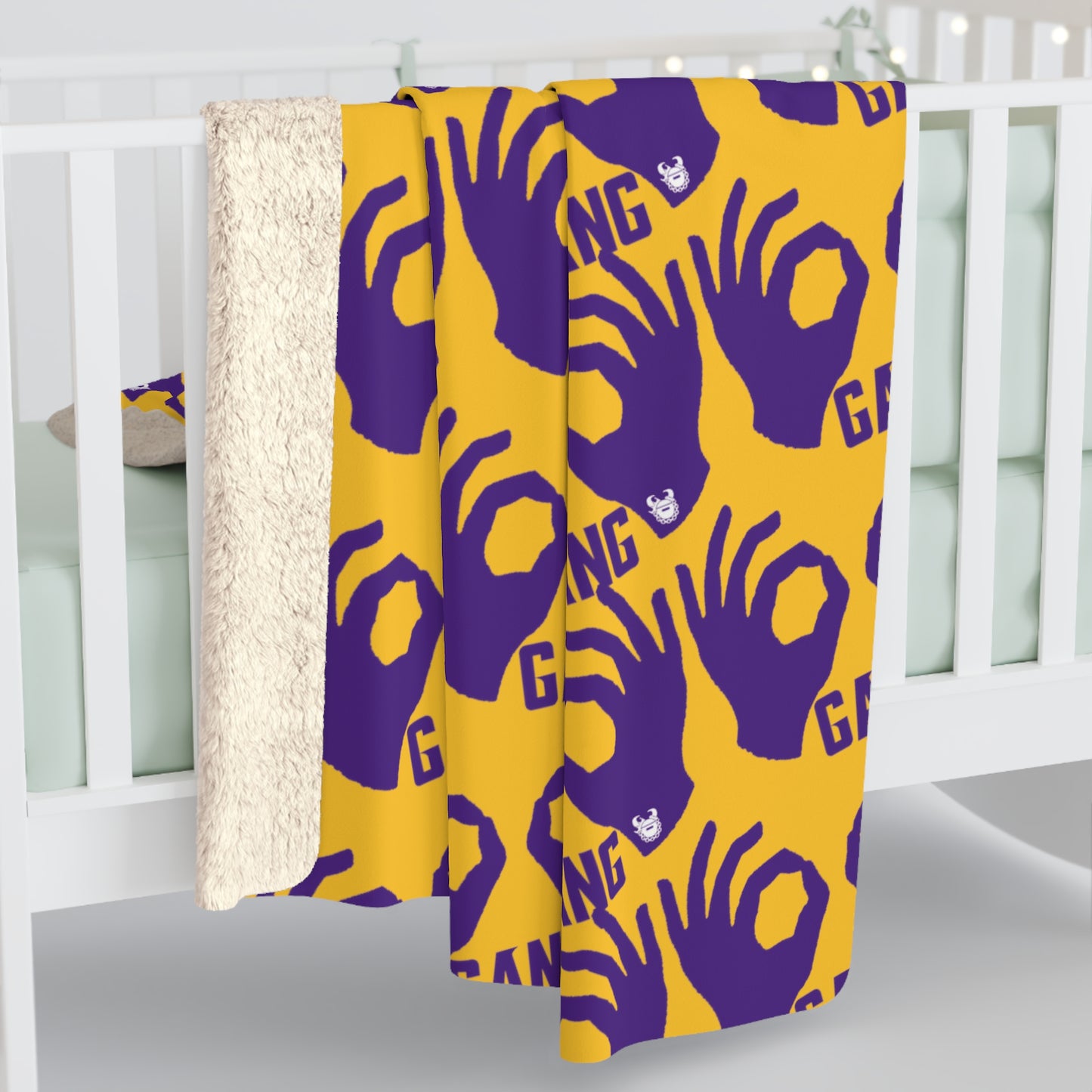 Sherpa Fleece Blanket - Gold/Purple - Griddy Gang