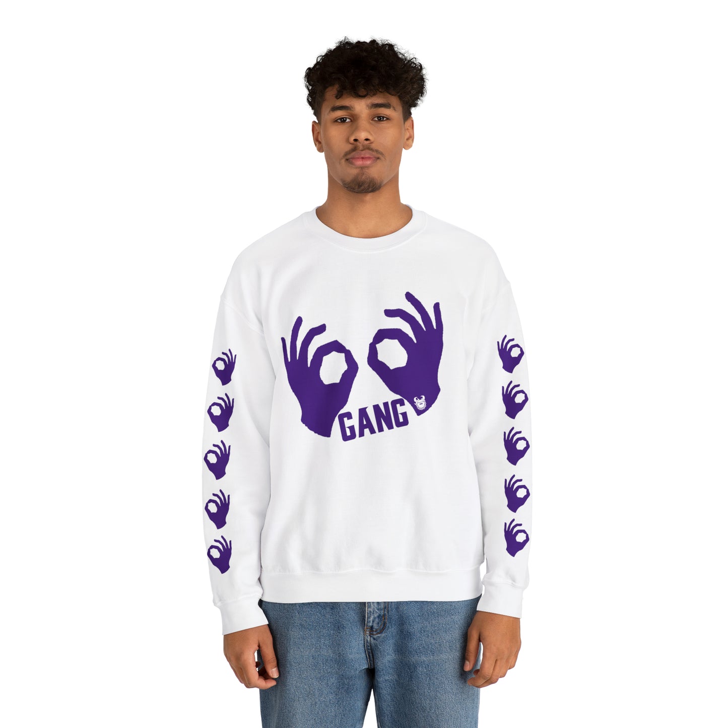 Unisex Heavy Blend™ Crewneck - Griddy Gang + Hands (Sleeves)
