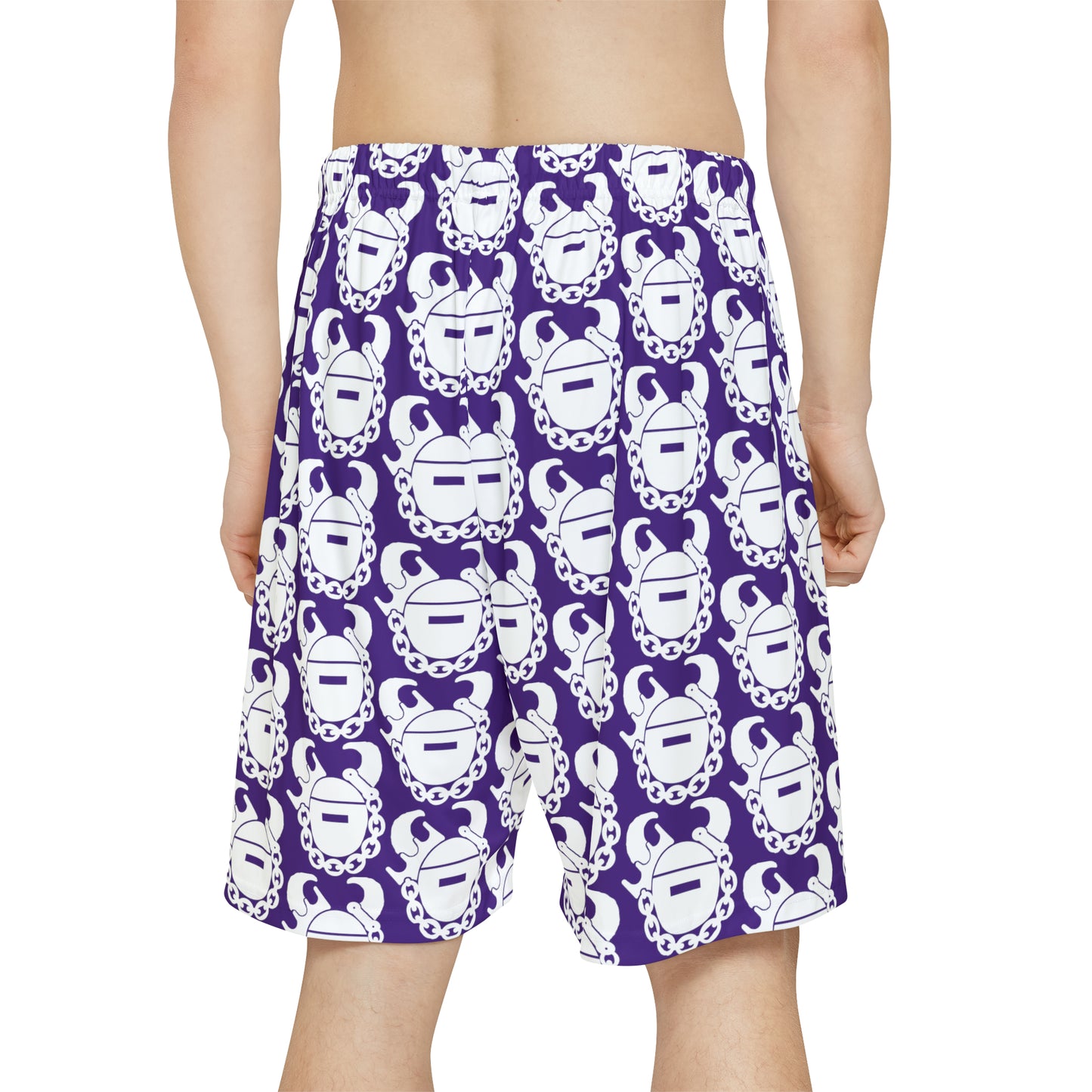 Men’s Sports Shorts - White/Purple Helmets