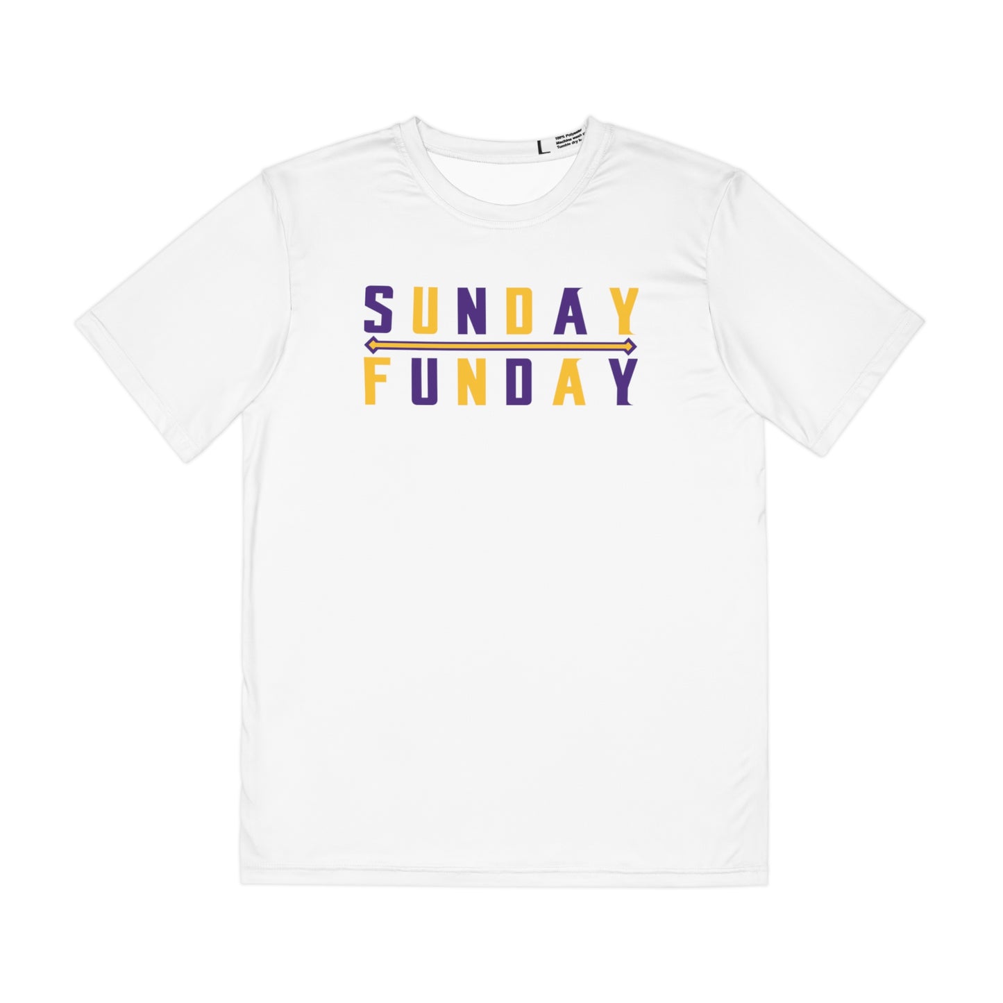 Men's Polyester Tee - White - Sunday FUNday