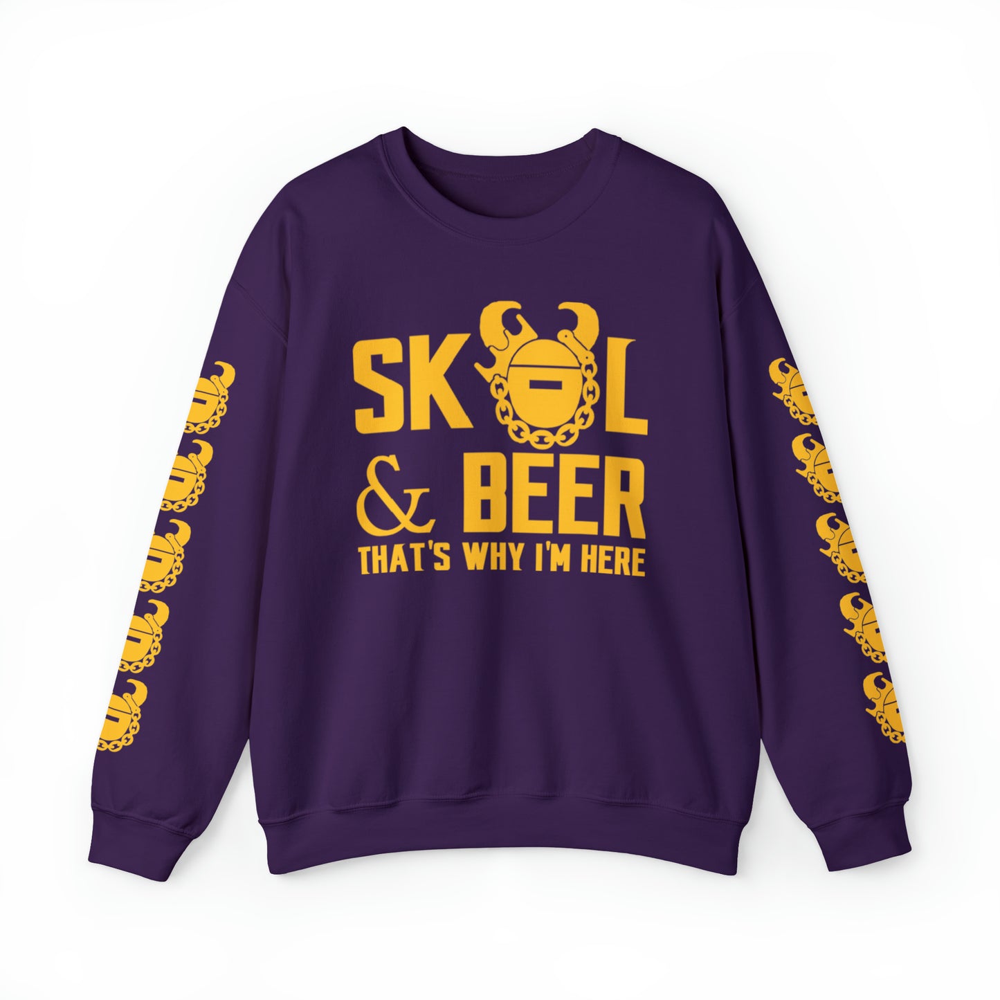 Unisex Heavy Blend™ Crewneck - & BEER + Game Day Helmet (Sleeves)