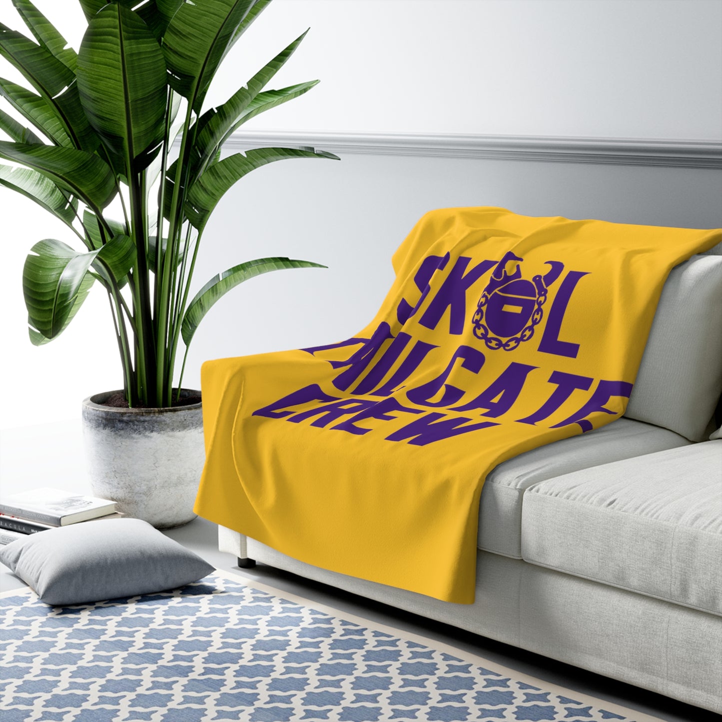 Sherpa Fleece Blanket - Gold/Purple - Tailgate Crew