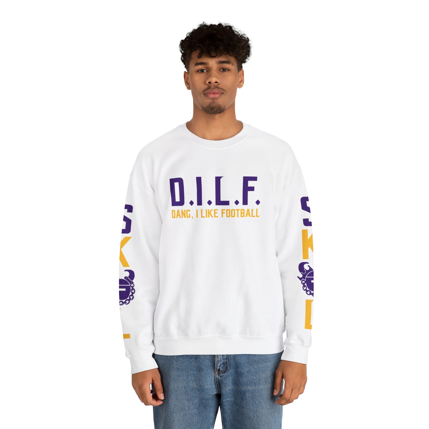 Unisex Heavy Blend™ Crewneck - D.I.L.F. + The Original (Sleeves)
