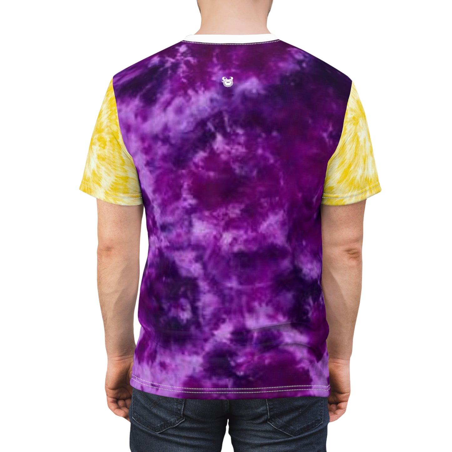 Unisex Cut & Sew Tee - Purple/Gold Tie-Dye - Hashtag - Life