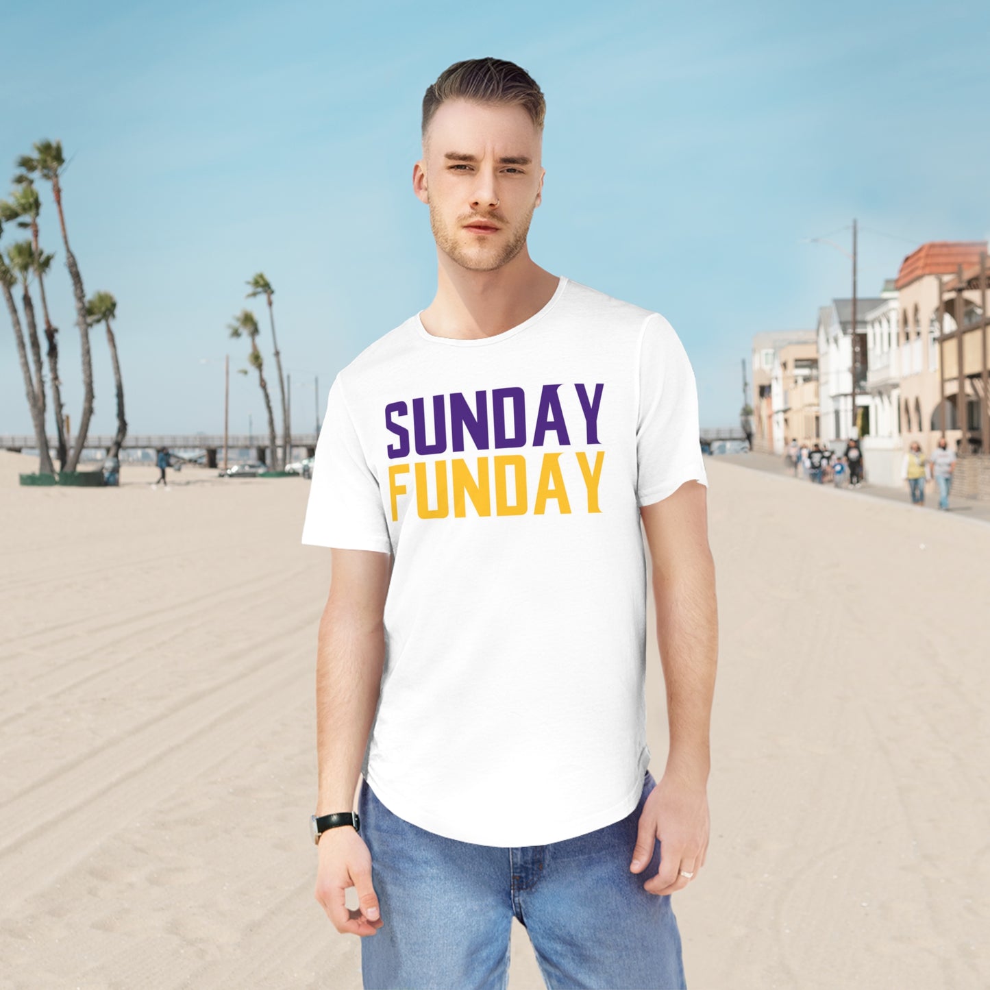 Men's Curved Hem Tee - SUNDAY FUNDAY