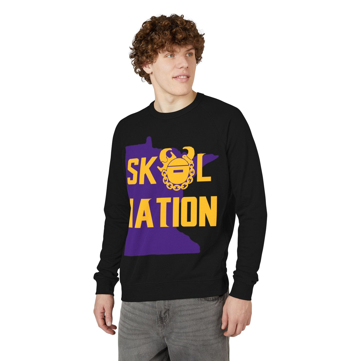 Unisex French Terry Raglan Crewneck - MN Nation