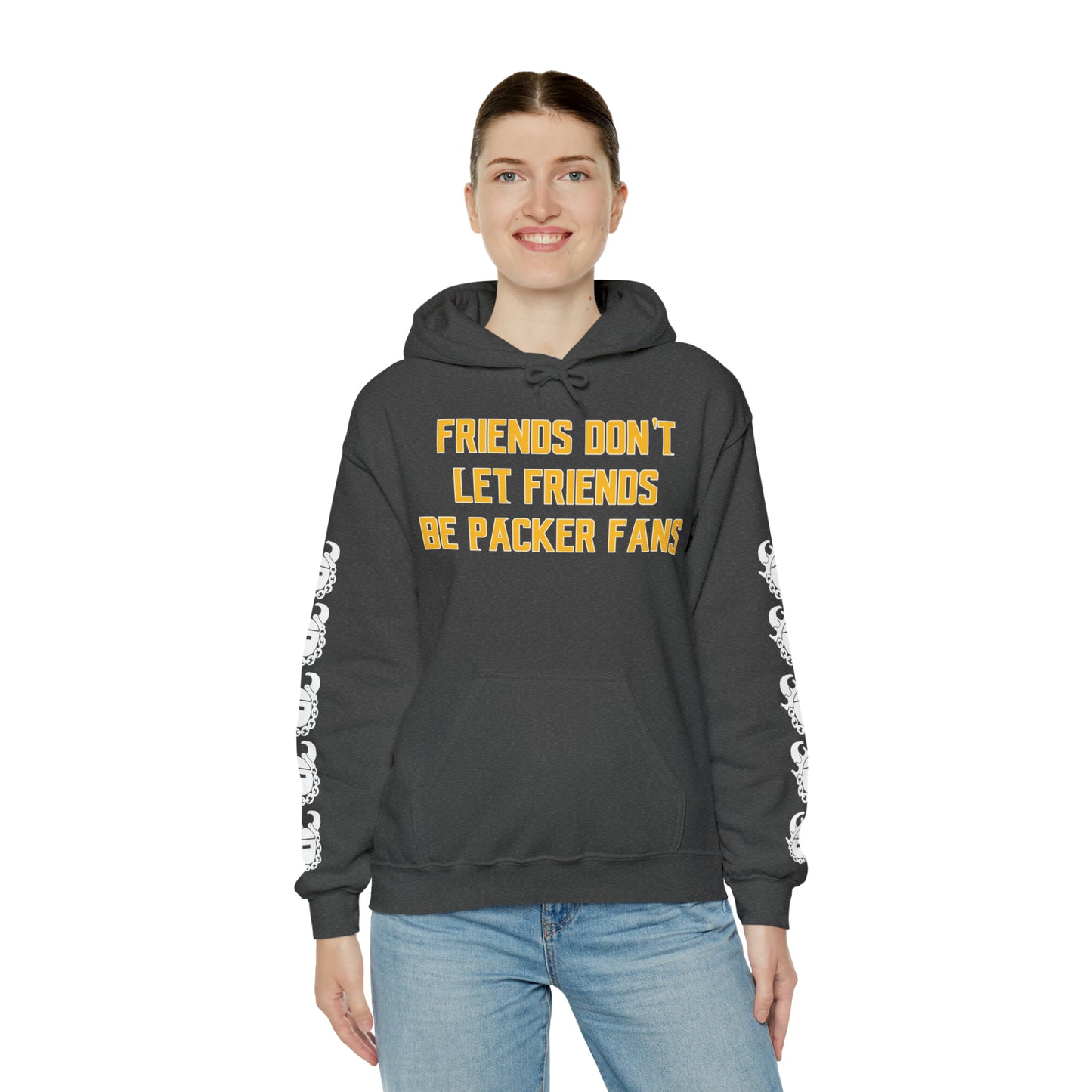 Unisex Heavy Blend™ Hooded Sweatshirt - Friends Don't Let Friends + Game Day Helmet (Sleeves)
