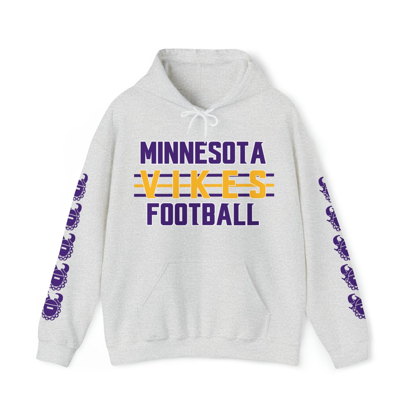 Unisex Heavy Blend™ Hooded Sweatshirt - Vikes Football + Game Day Helmet (Sleeves)