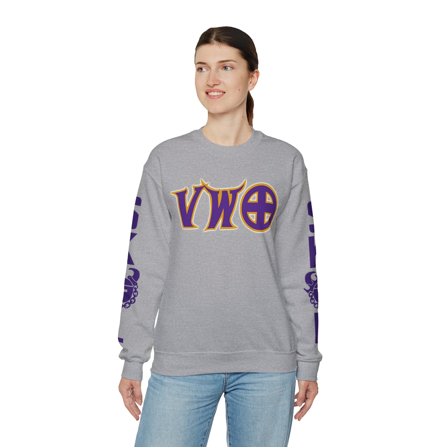 Unisex Heavy Blend™ Crewneck - V-W-O + The Original (Sleeves)