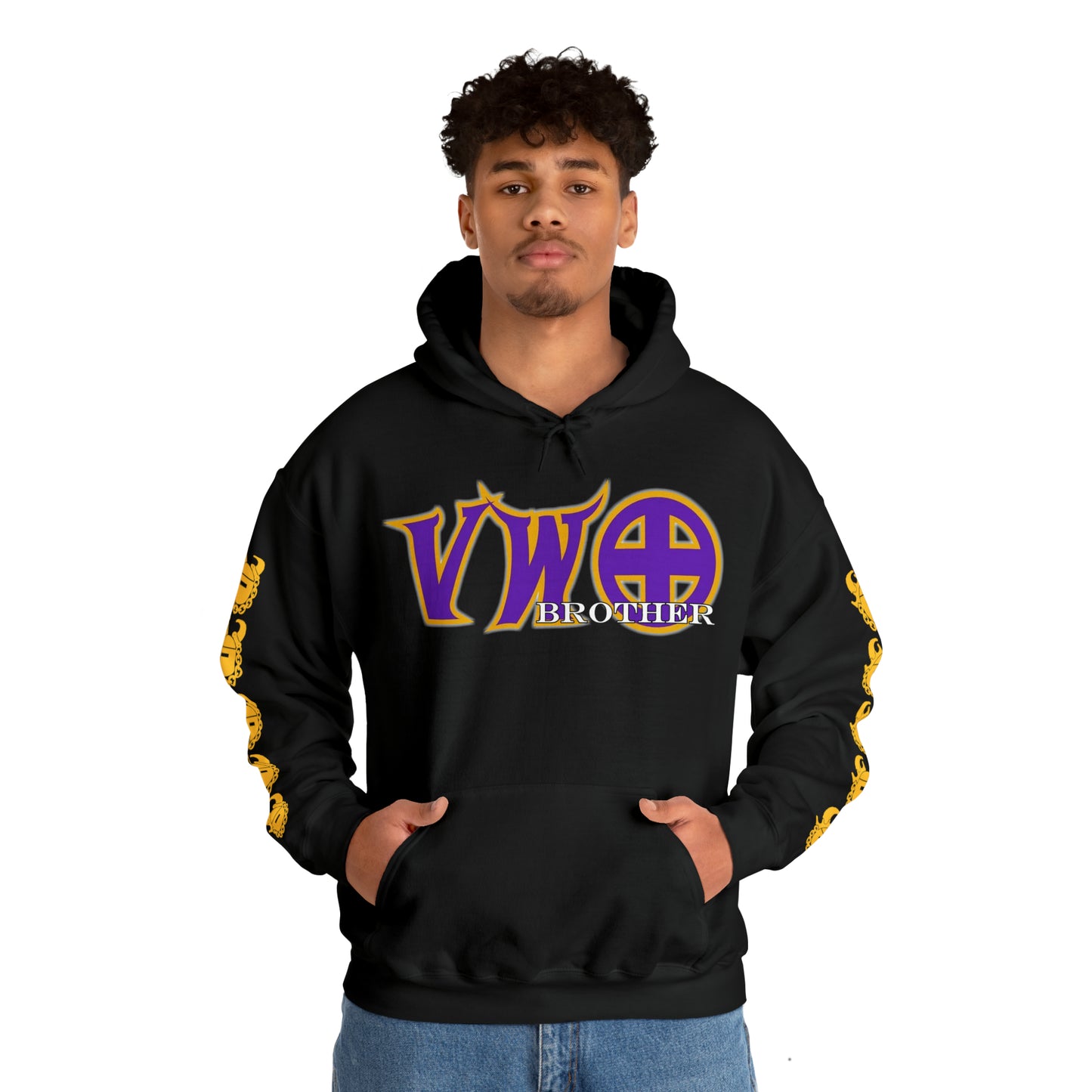 Unisex Heavy Blend™ Hooded Sweatshirt - VWO Brother + Game Day Helmet (Sleeves)