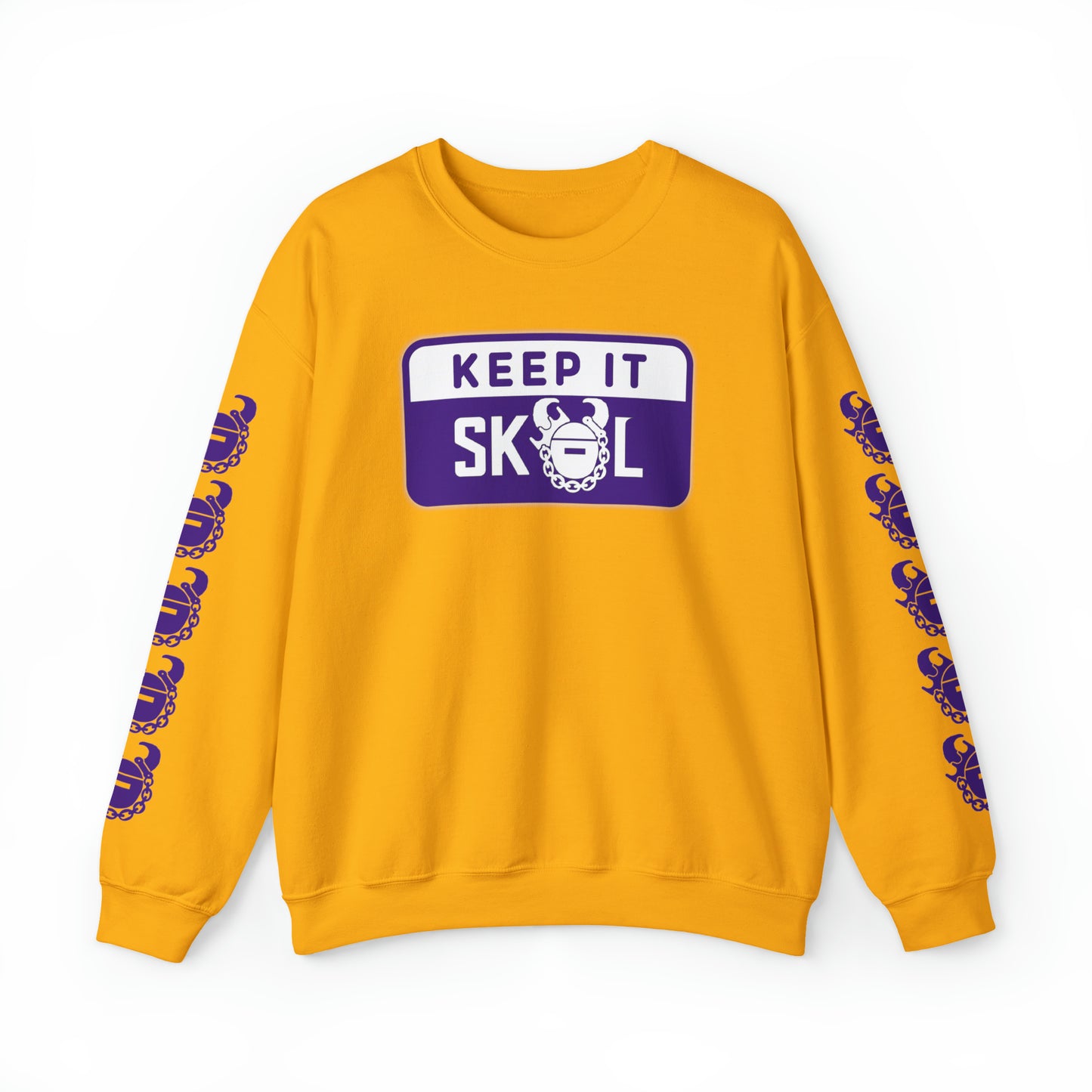 Unisex Heavy Blend™ Crewneck - Keep it Simple (Framed) + Game Day Helmet (Sleeves)