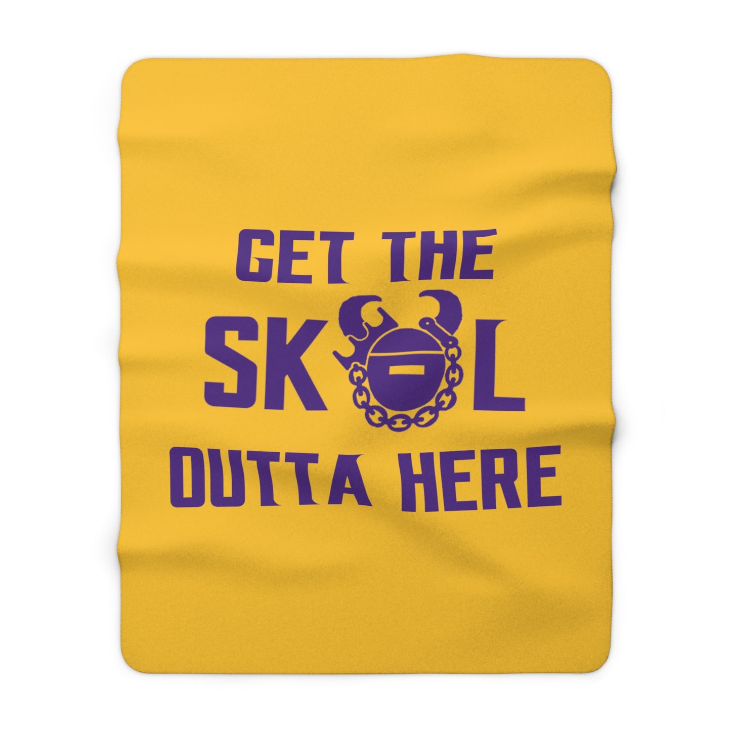 Sherpa Fleece Blanket - Gold/Purple - Get OUTTA Here