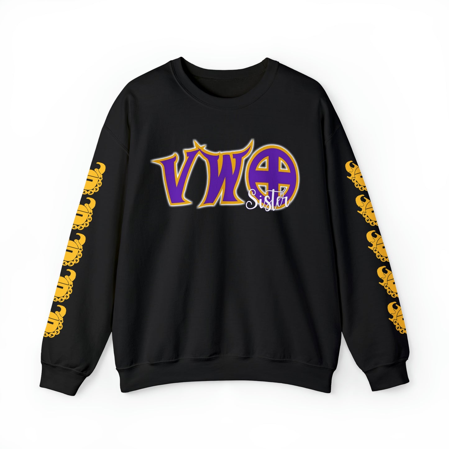 Unisex Heavy Blend™ Crewneck - VWO Sister + Game Day Helmet (Sleeves)
