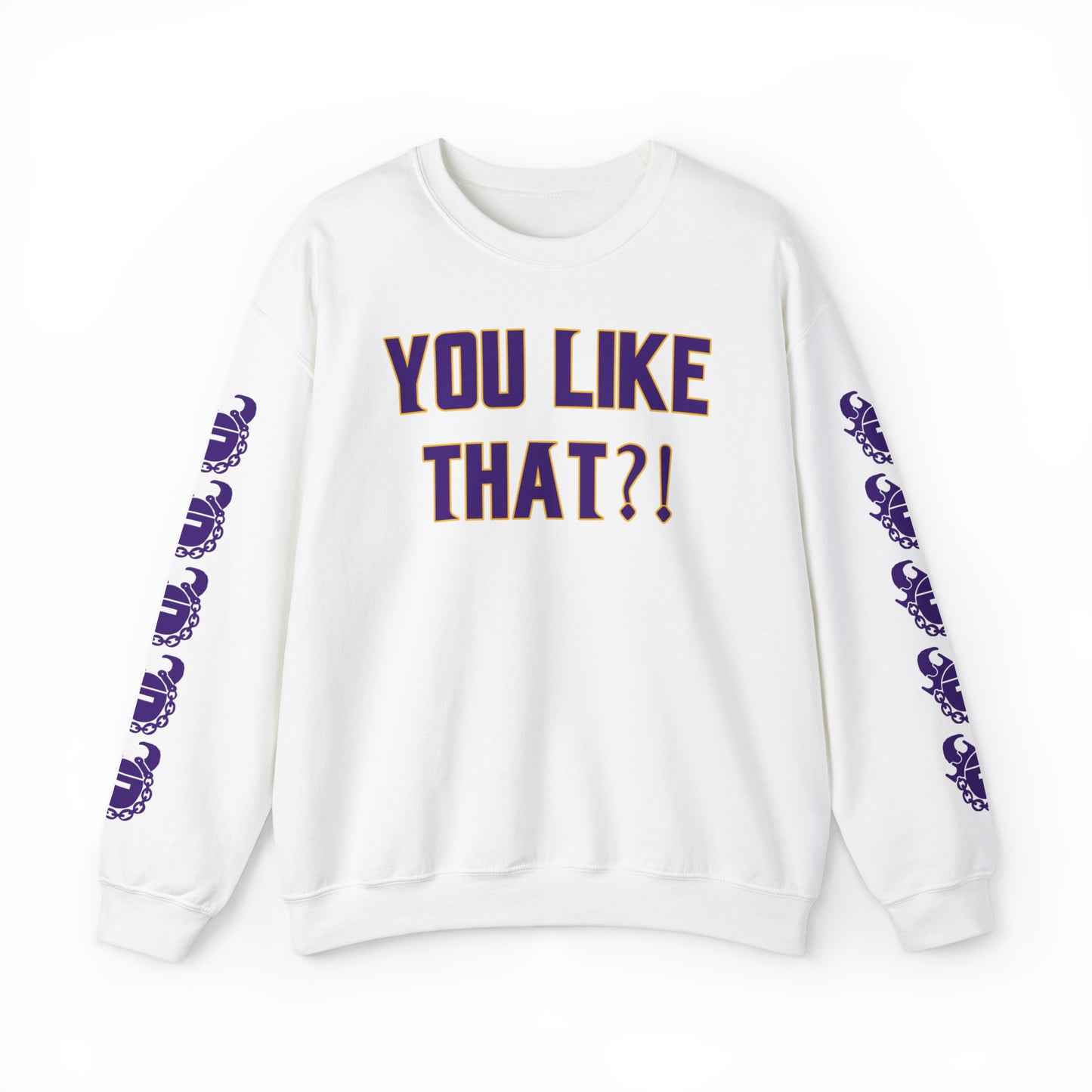 Unisex Heavy Blend™ Crewneck - YOU LIKE THAT?! + Game Day Helmet (Sleeves)