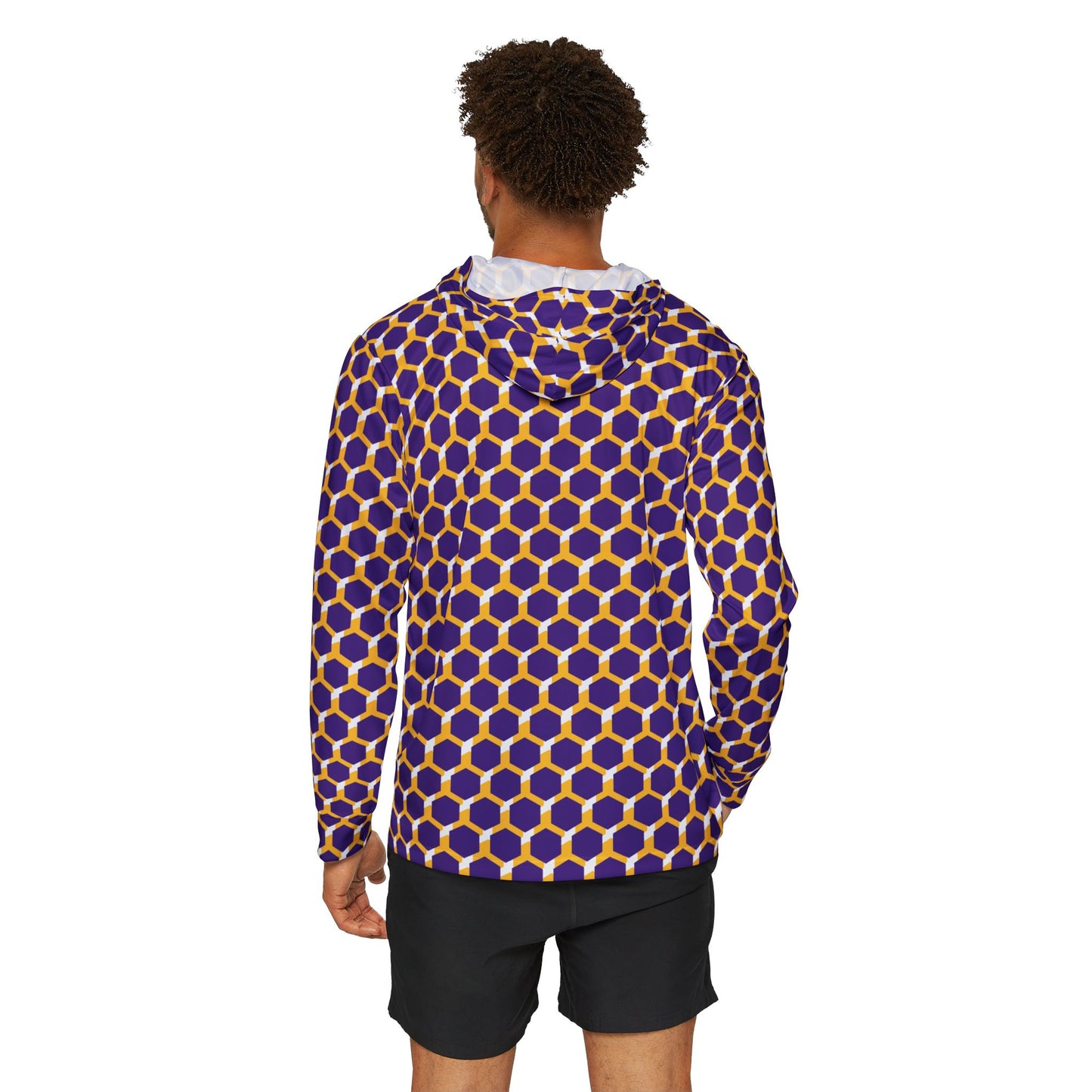 Men's Sports Warmup Hoodie - Purple/Gold Hex