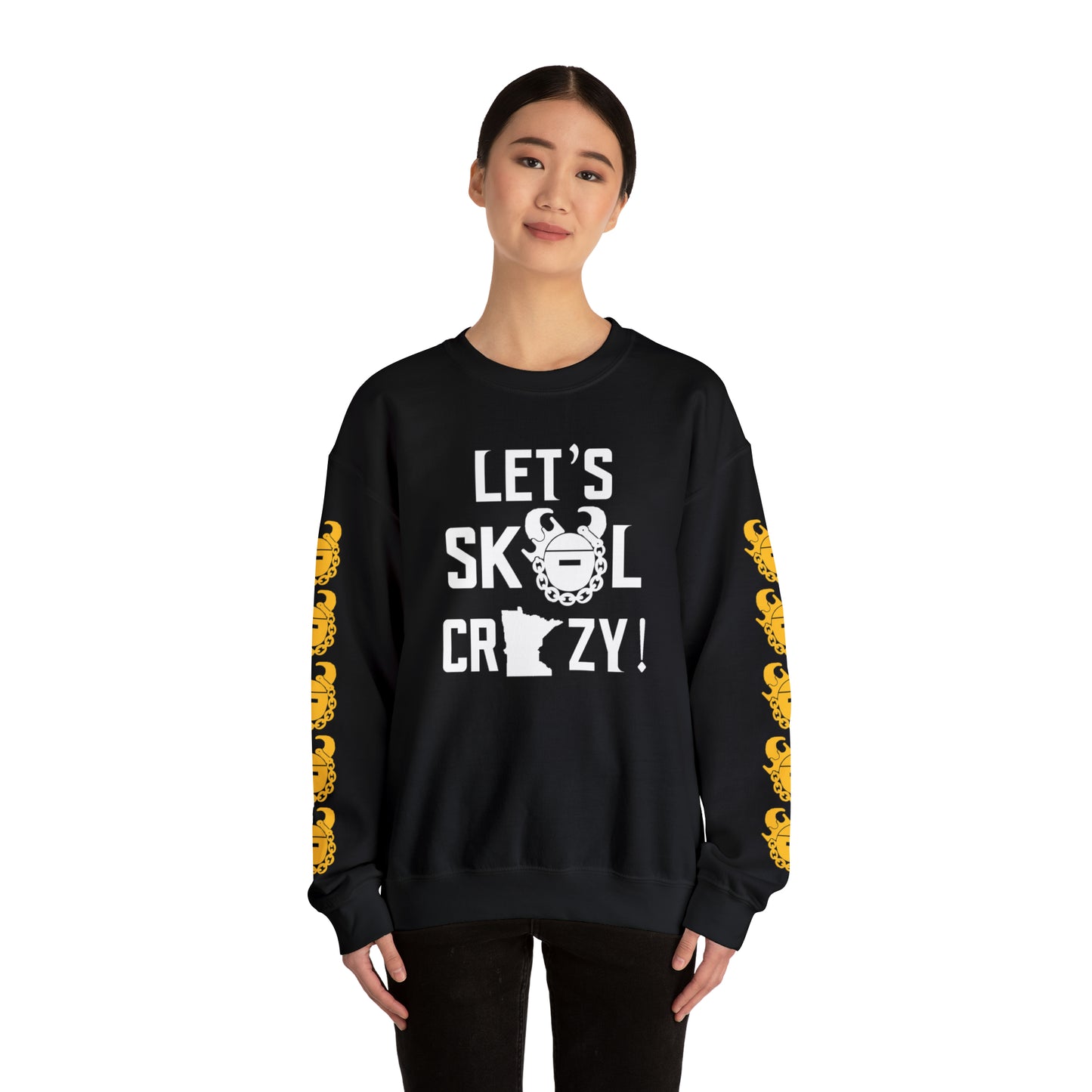 Unisex Heavy Blend™ Crewneck - Let's go Crazy! + Game Day Helmet (Sleeves)