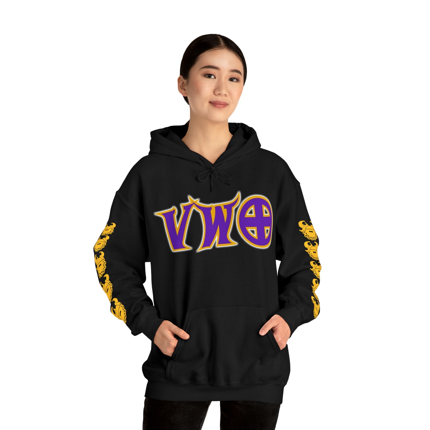 Unisex Heavy Blend™ Hooded Sweatshirt - V-W-O + Game Day Helmet (Sleeves)