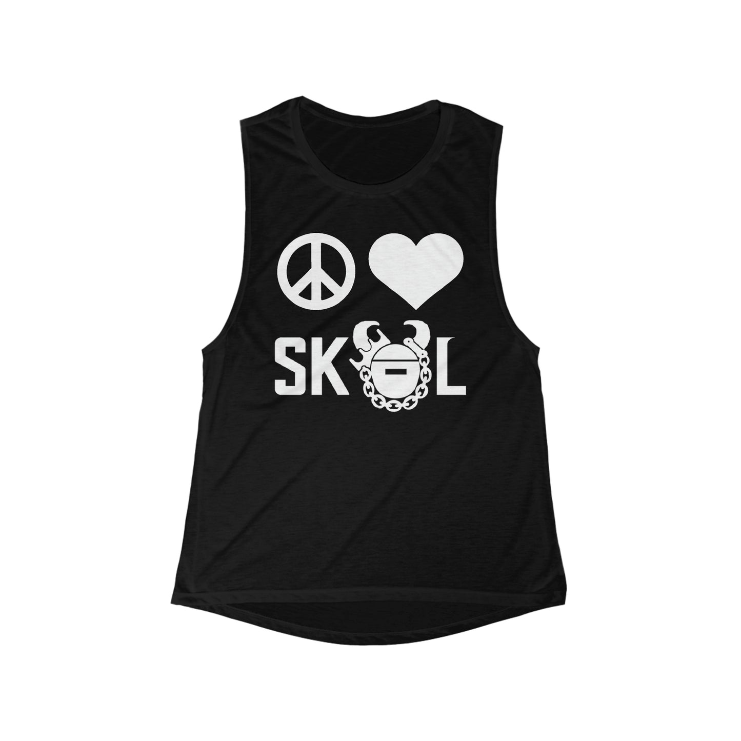Women's Flowy Scoop Muscle Tank - Peace & Love