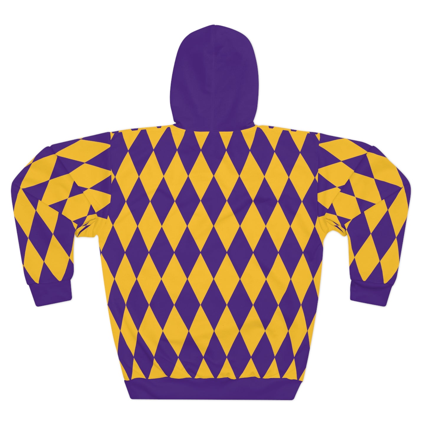 Unisex Pullover Hoodie - Purple/Gold Diamonds - Keep it Simple (Framed)